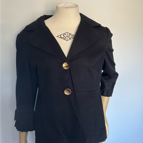 LOFT Black Blazer with Gold Accents. Ptp 18” - Picture 1 of 8